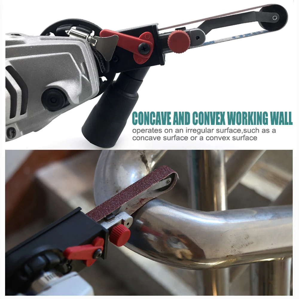 M10/M14 Angle Grinder Conversion Belt Sander Adapter and Abrasive Belt for 100/125mm Electric Angle Grinder Accessories