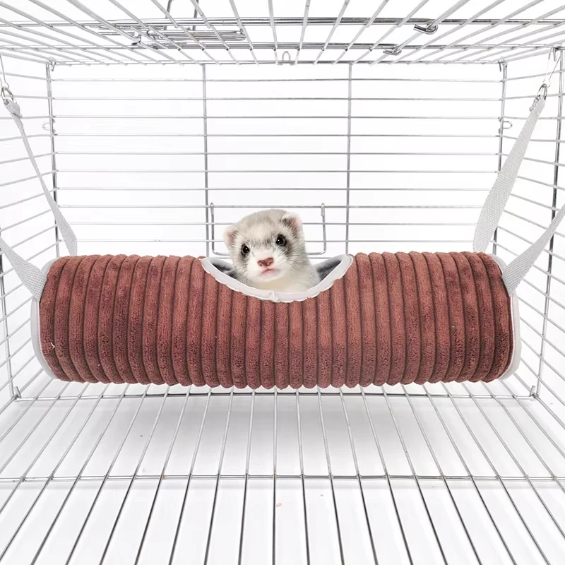 

Hamster Cage Hammock Ferret Hide Tunnel Warm Rat Small Animals Play Tube Swing Sleeping Hanging Bed Nests Hideaway funny Toys