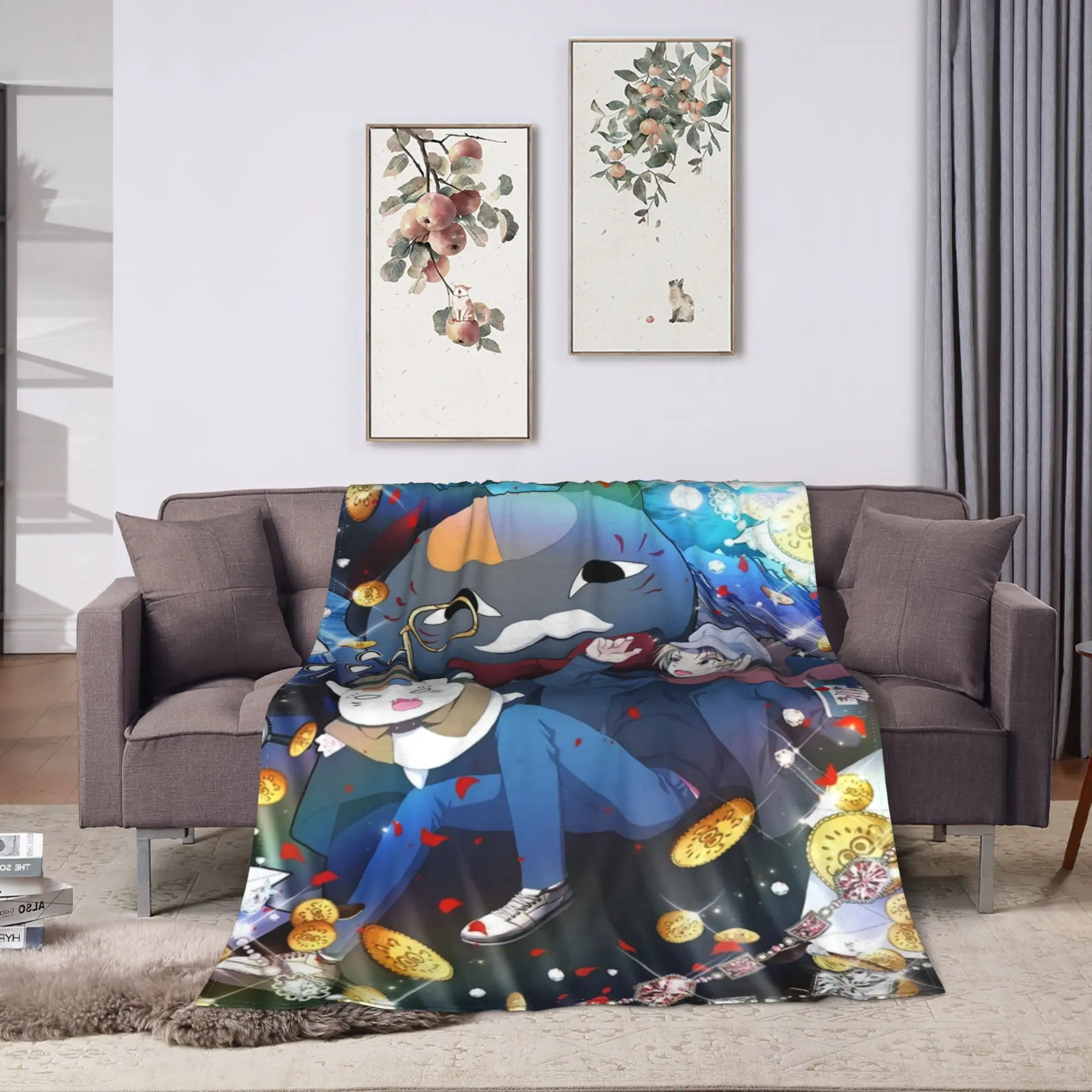anime N-Book Friends N-Natsume Blanket Quality Super Warm  Throw Blanket Winter Decorative Home Decor Street Trend Bedspread