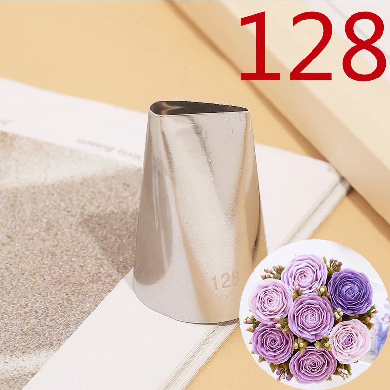 BCMJHWT #128 Drop Flower Piping Tip Large Size Cream Nozzle Decor Tip Icing Nozzle Cake Fondant Pastry Baking Decorating Tools