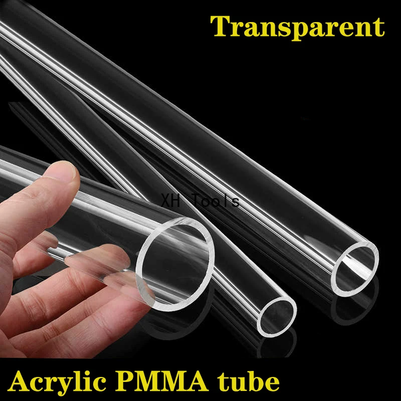 Transparent Acrylic Pipe Hollow Round PMM Plastic Pipe Fish Tank Aquarium Hydroponics Watering Garden Plexiglass Tube Cannula