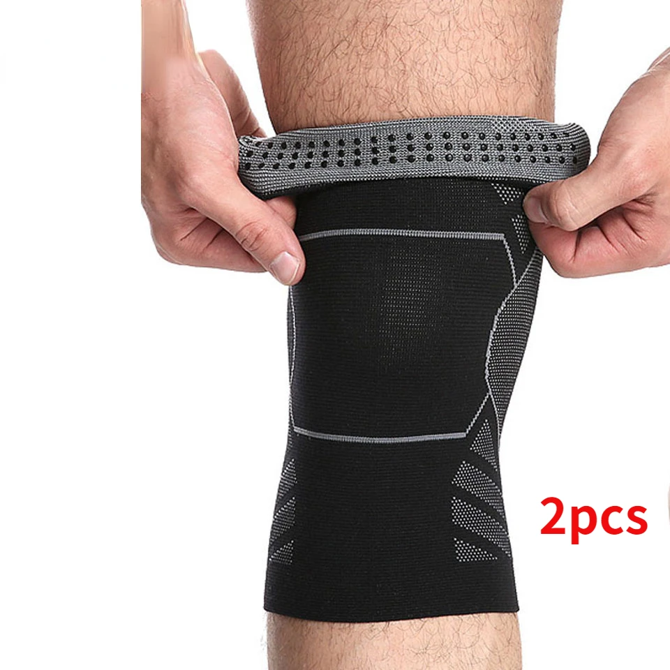 Elastic Nylon Esportes Joelheiras, Fitness Kneepad, Patella Brace, Corrida, Basquete, Apoio Voleibol, Engrenagem, 1 Par, 2Pcs