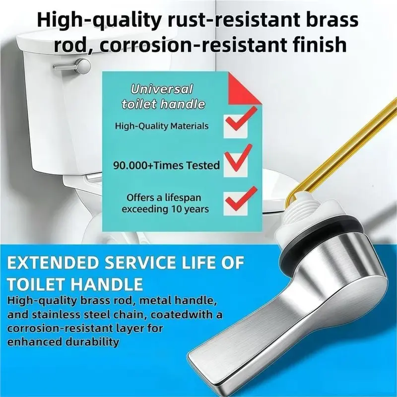 ABUG-Universal For Most Toilets Replacement Kit, Front Mount Toilet Handle, Flush Lever