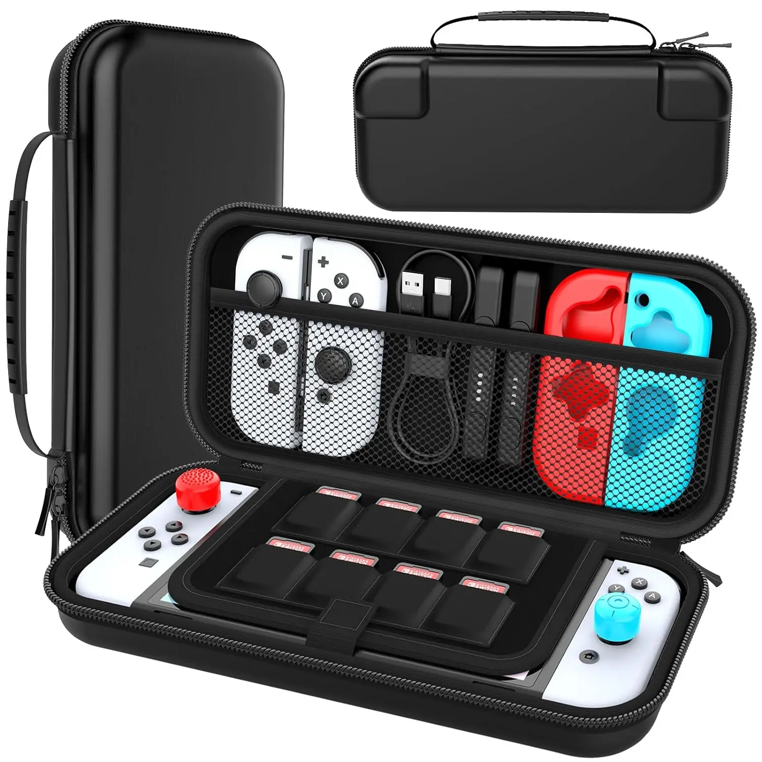 Carrying Case for Nintendo Switch OLED Nintendo Switch Shockproof Protective Shell Cover Travel Storage Bag w/8 Game Cartridges