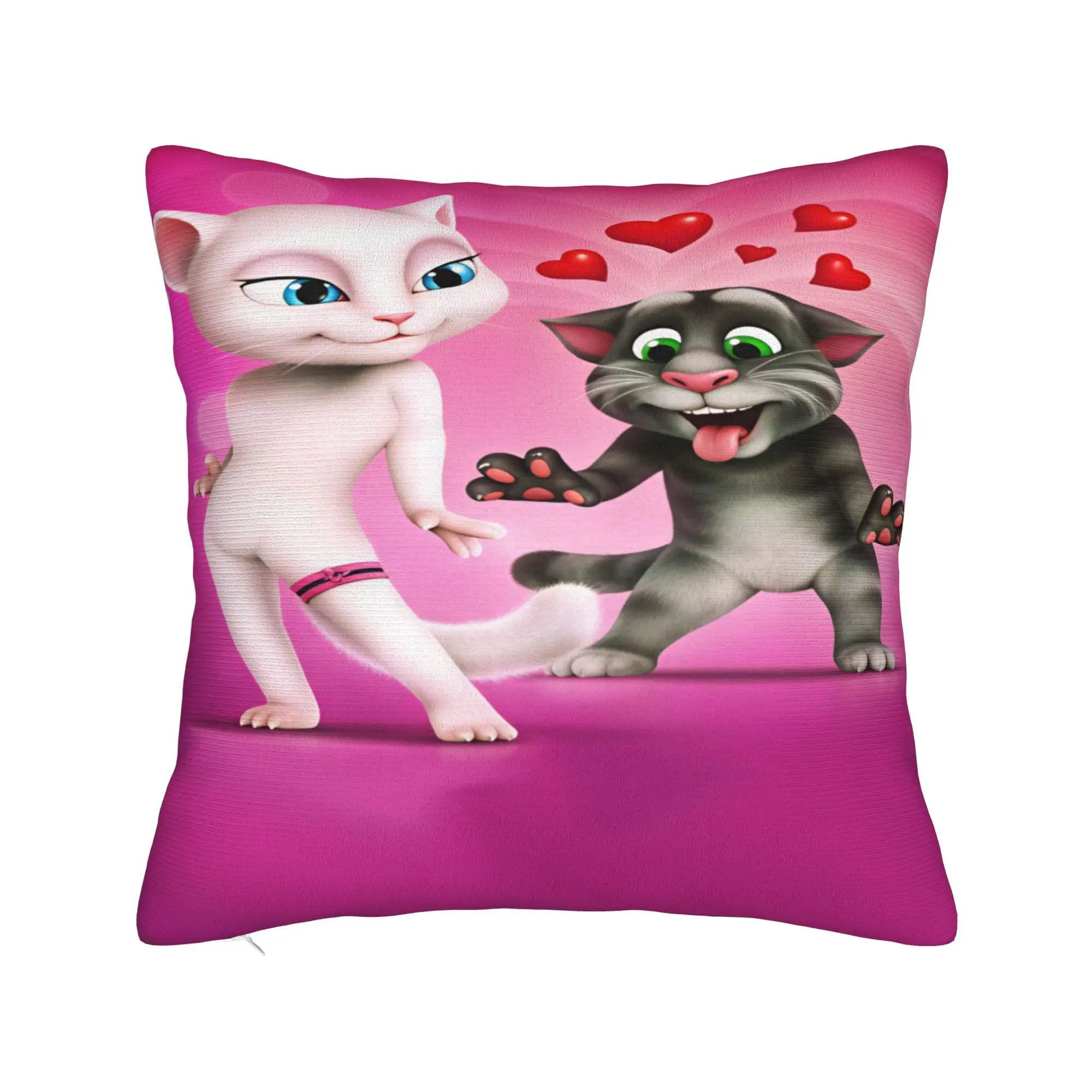 Pillow Case Game T-Talking T-Tom And F-Friends Soft  Pillow Cover For Living Room Chair Vintage Pillowcases