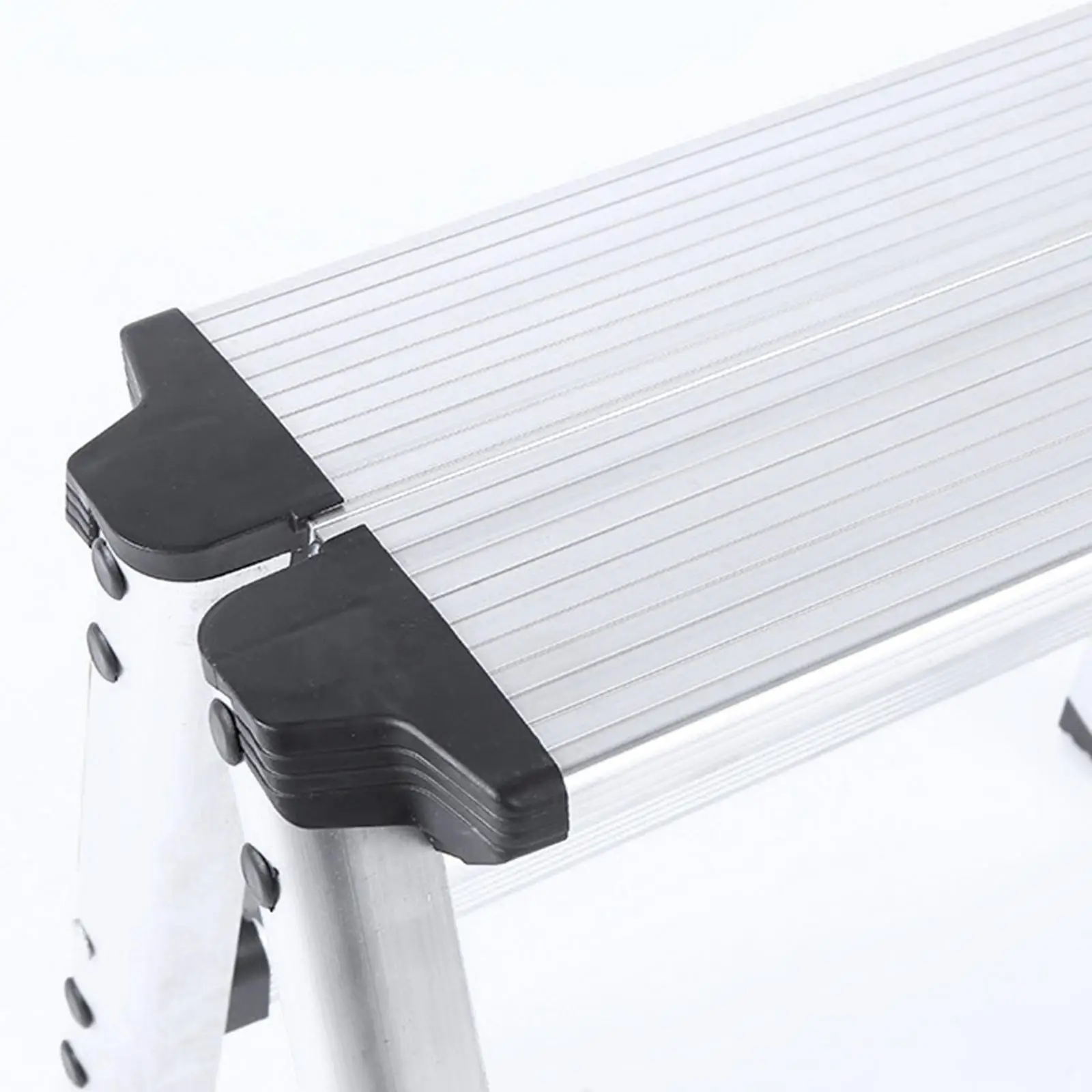 Folding Ladder Step Stool Aluminum Alloy 2 Step Nonslip Herringbone Portable Sturdy Kitchen Household Stepladder Space Saving