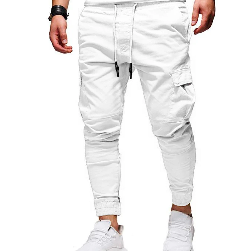 Calça de lápis masculina com cordão, cintura elástica, bolsos, movimento, confortável, combina com tudo, nova moda, primavera e outono, 2023