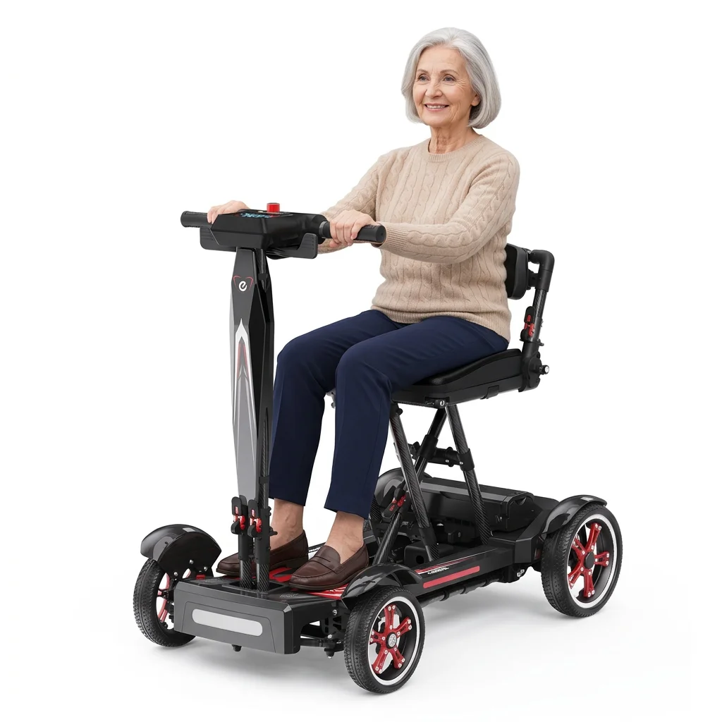 Best Selling Luxury Lightweight Four Wheels Electric Mobility Scooter Home Care Portable Handicapped Scooter for Adults