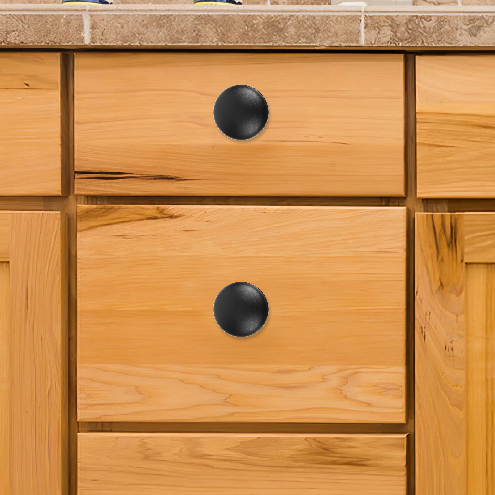 

10 Pcs Solid Wood Handle Circular Knob Cabinet niture Knobs Dresser Pull Door Hardware Kitchen Round