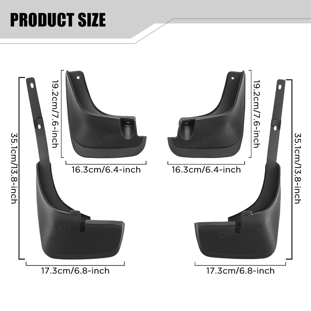 Custom Fit 4PCS Mud Flaps for Toyota Corolla AE110 1999 2000 2001 2002 No Drilling Splash Guards Car Fender Accessories