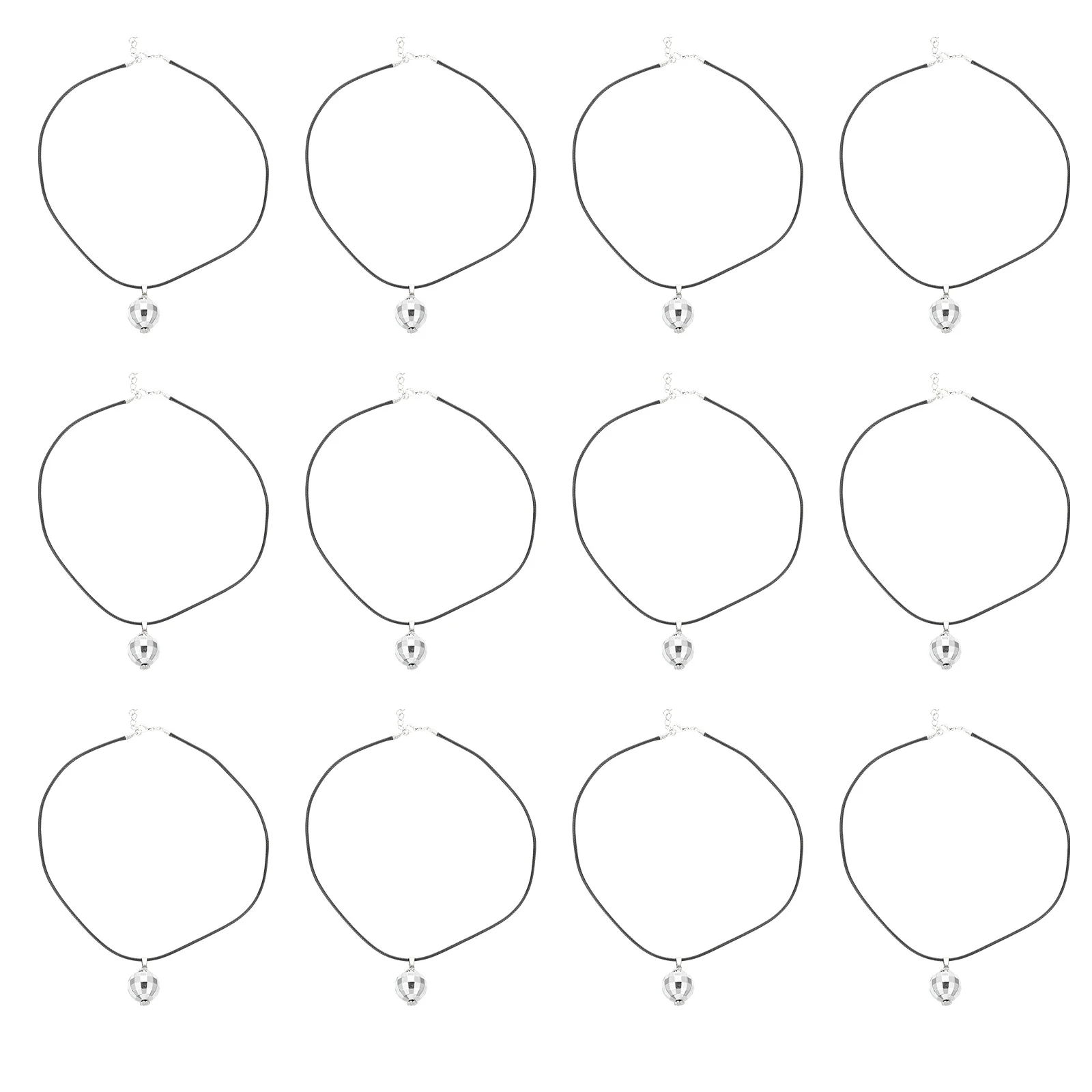 

12 Pcs Silver Decor 70s Disco Party Necklaces Ball Costume Dance Balls Headband