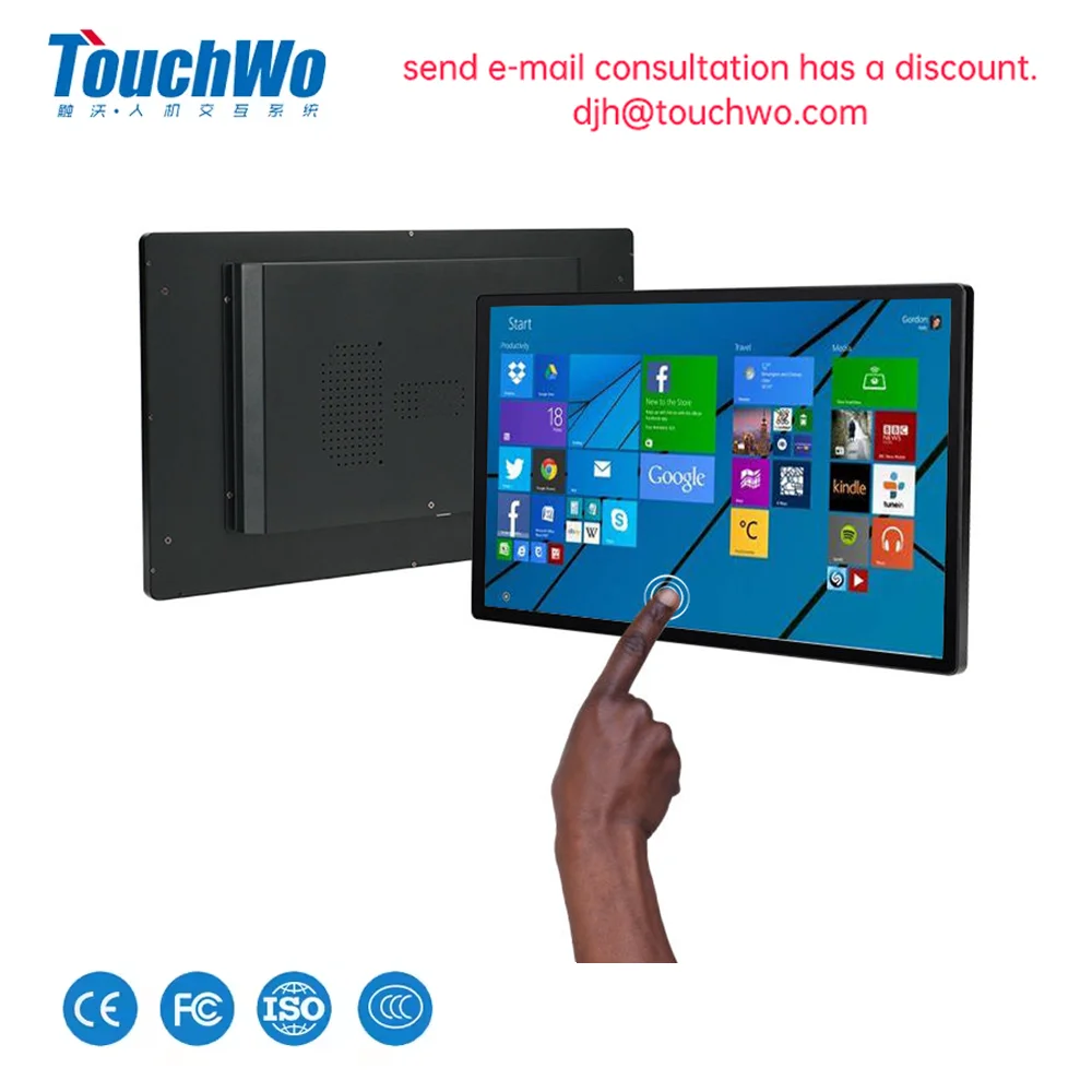 TouchWo 21.5 27 32 인치 HDMI 터치 스크린 PC 터치 스크린 모니터, 안드로이드 11 윈도우 10 태블릿, 산업용 올인원 PC, 와이파이