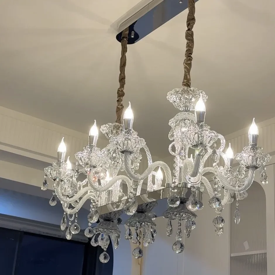 Restaurant chandelier crystal lamp French light luxury lamp atmospheric bar lamp advanced designer retro lighting creativity