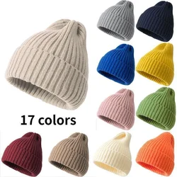 New Beanie Winter for Women Men Boys Girls Crochet Hat Solid Color Unisex Autumn Knitted Beanies Caps Wild Accessories