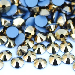 YANRUO 2058HF SS6-SS30 Aurum Flat Back Strass DIY Hotfix Crystal Glass Rhinestones For Garment Accessories
