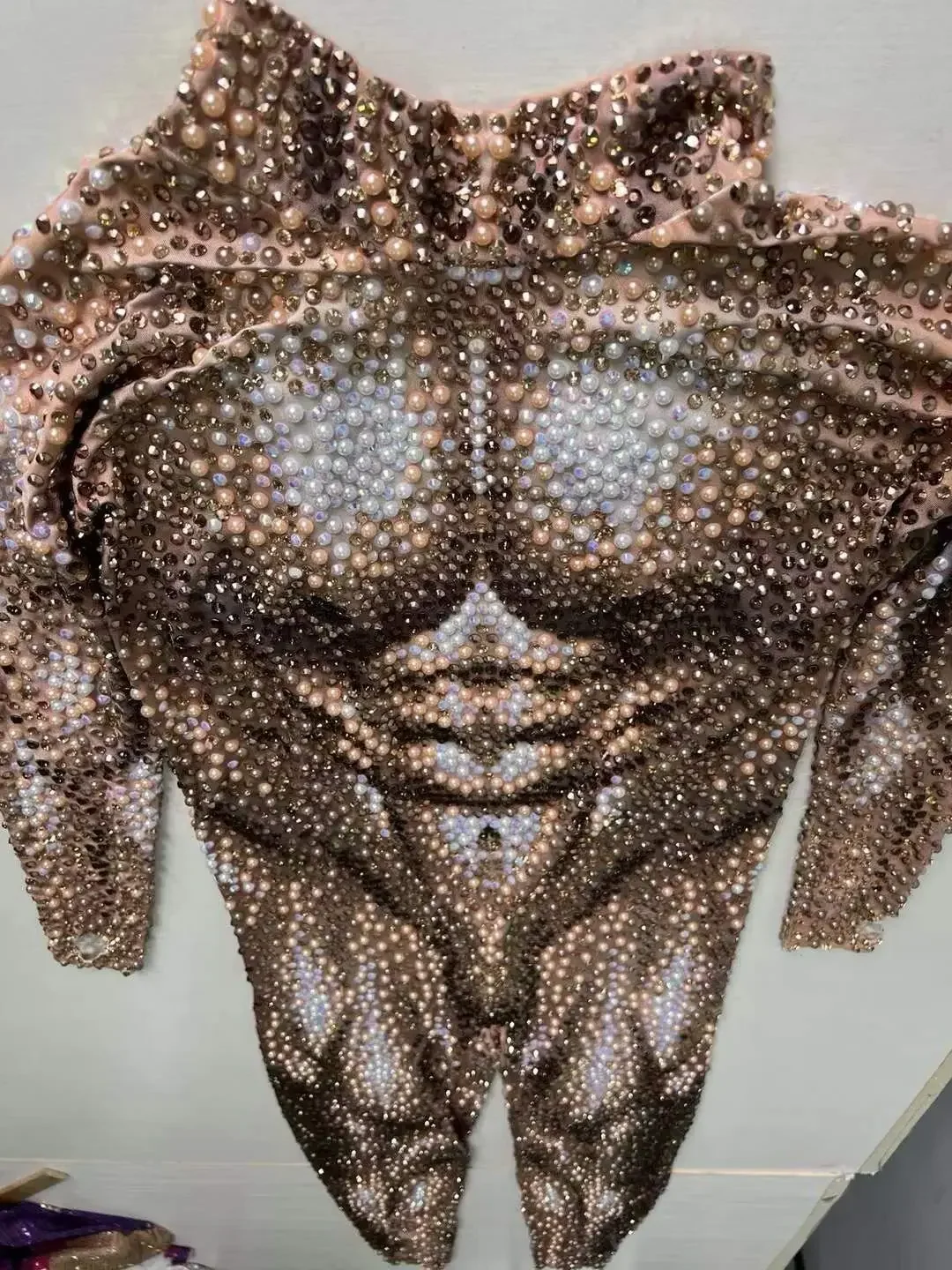 Full Rhinestone Men Jumpsuits Stunning Gogo Dancer Outfit Drag Queen Stage Wear Night Out Prom Show Perform Special Occasions