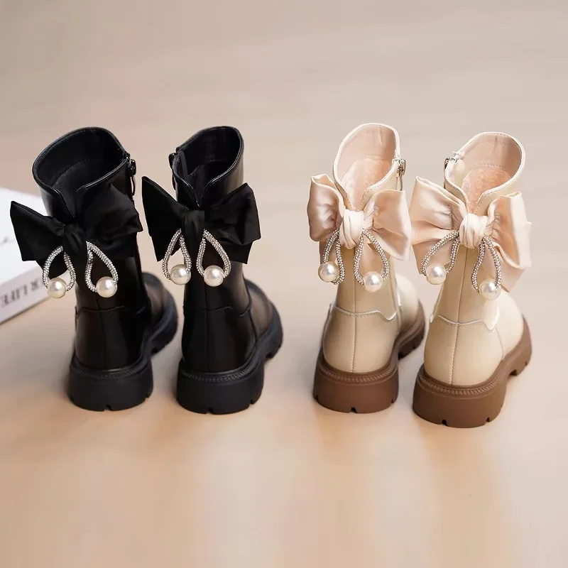 

Girl Boots Children's Shoes Autumn Winter New Middle Tube Versatile Boots Fashion Princess Thicken Children's Shoes Keep Warm