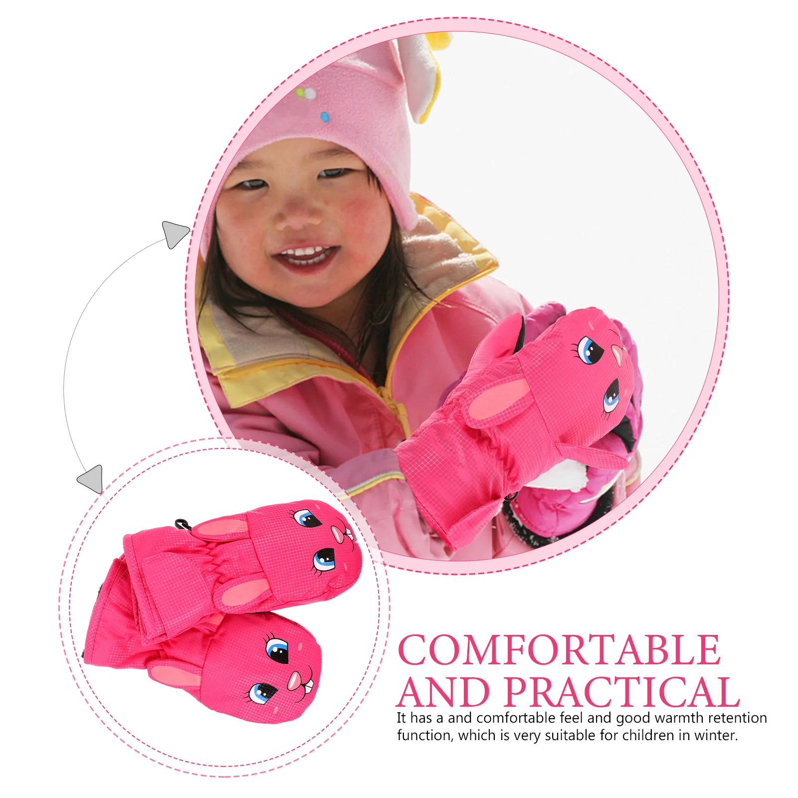 1 par de guantes de esquí manoplas de nieve cálidos a prueba de viento guantes para deportes de invierno palma antideslizante para esquiar snowboard