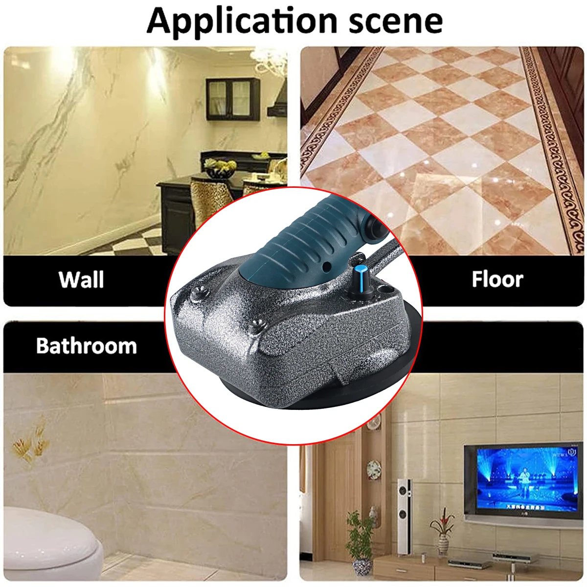 12V Tile Tiling Machine Electric Wall Floor Tiles Laying Vibrating Tool Enlarged Suction Cup Home Decoration Tile Paving Device