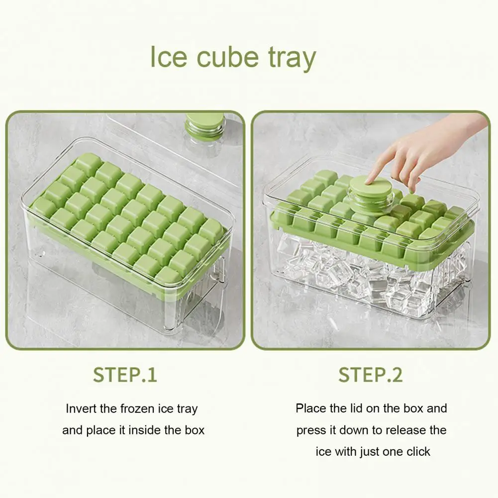 Party Ice Cube Maker Double Layer Ice Cube Tray with Lid Storage Box Easy-release Mold with Scoop Bpa-free Ice for Cocktails