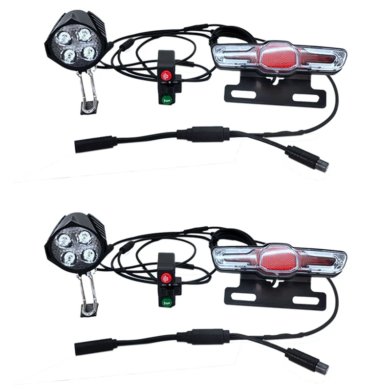 

2X Ebike For Bafang BBS01 BBS02 BBSHD Mid-Drive Front And Rear Lights, Support Horn/Turning/B Raking Light