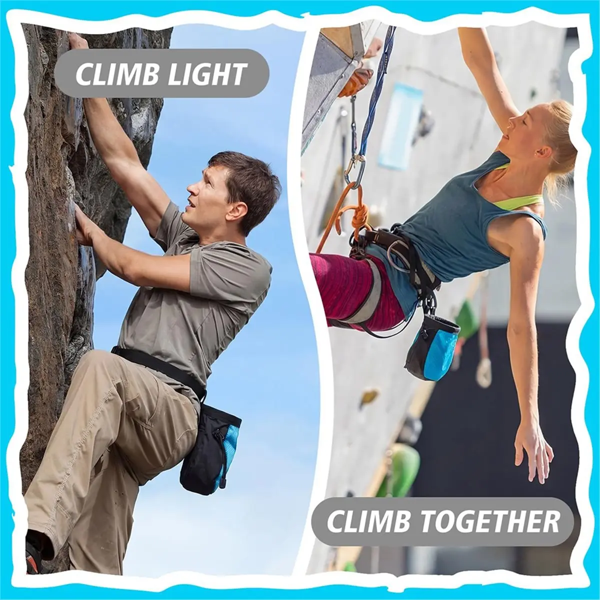 11·11COUPON Climbing Chalk Bag Set Rock Equipment for Climbing, Gymnastics, Weight Lifting, Bouldering and More