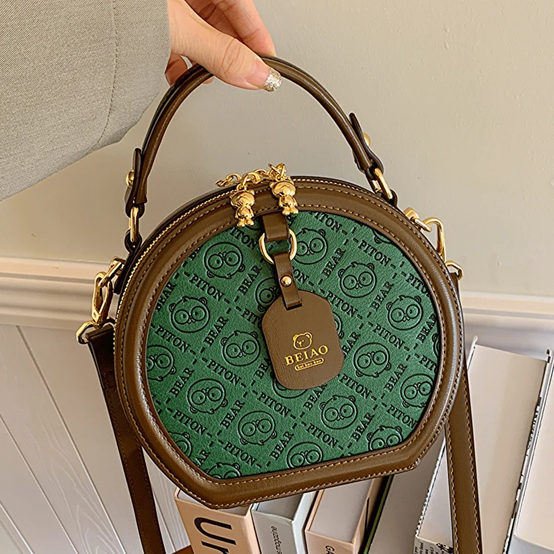 

casual round shoulder bag Fashion super trend Ladies' handbag circle bag Internet celebrity design female popular crossbody bag