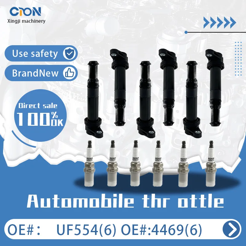 

a set of Xingji 6 Ignition Coil Packs and Spark Plugs For Kia for Hyundai for Santa Fe for Azera 2.7L #UF554 And #4469
