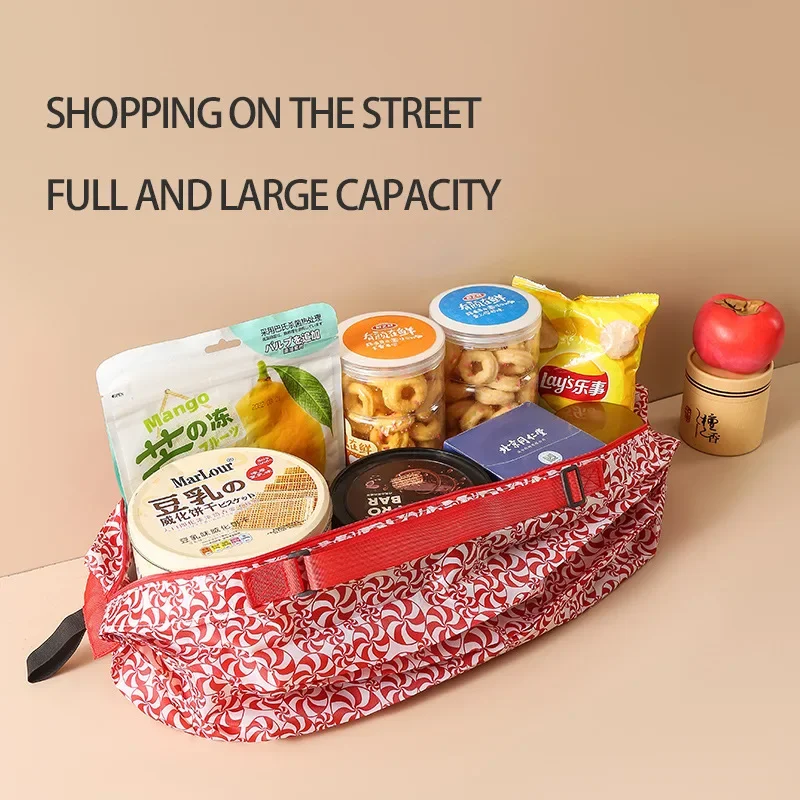 Large Capacity Eco-Friendly Reusable Folding Shopping Bag Waterproof Heavy Duty Portable Grocery Tote Bags for Supermarket