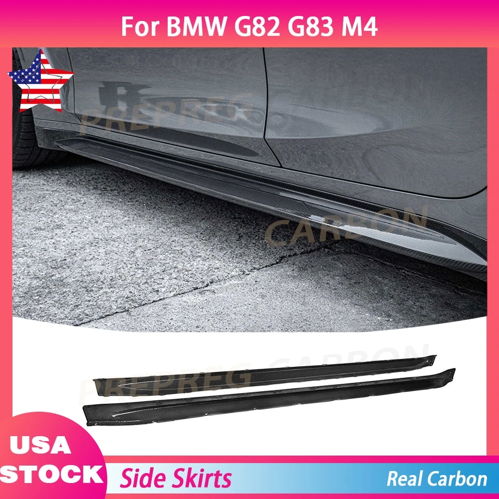 

Dry Carbon Fiber Side Skirts Rocker Panel Lip Splitter for BMW G82 G83 M4 Coupe 2021+ Body Kits Car Accessories