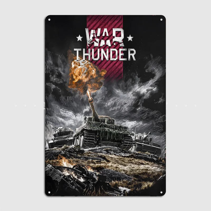 War Thunder Tank Battle Poster Metal Sign Custom Bar Room Decoration Bedroom Indoor Decor Home Wall Decor Posters