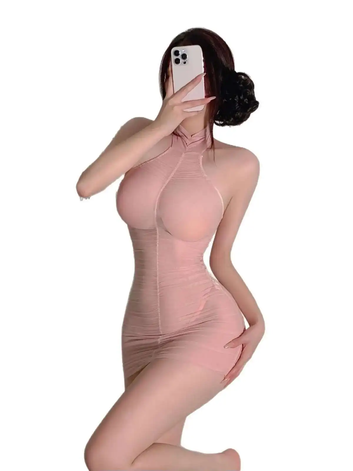 Tamanho grande lingerie erótica 2025 novo sexy pequeno peito namoro robe cama uniforme tentação paixão vestido elegante vazamento de volta zck9