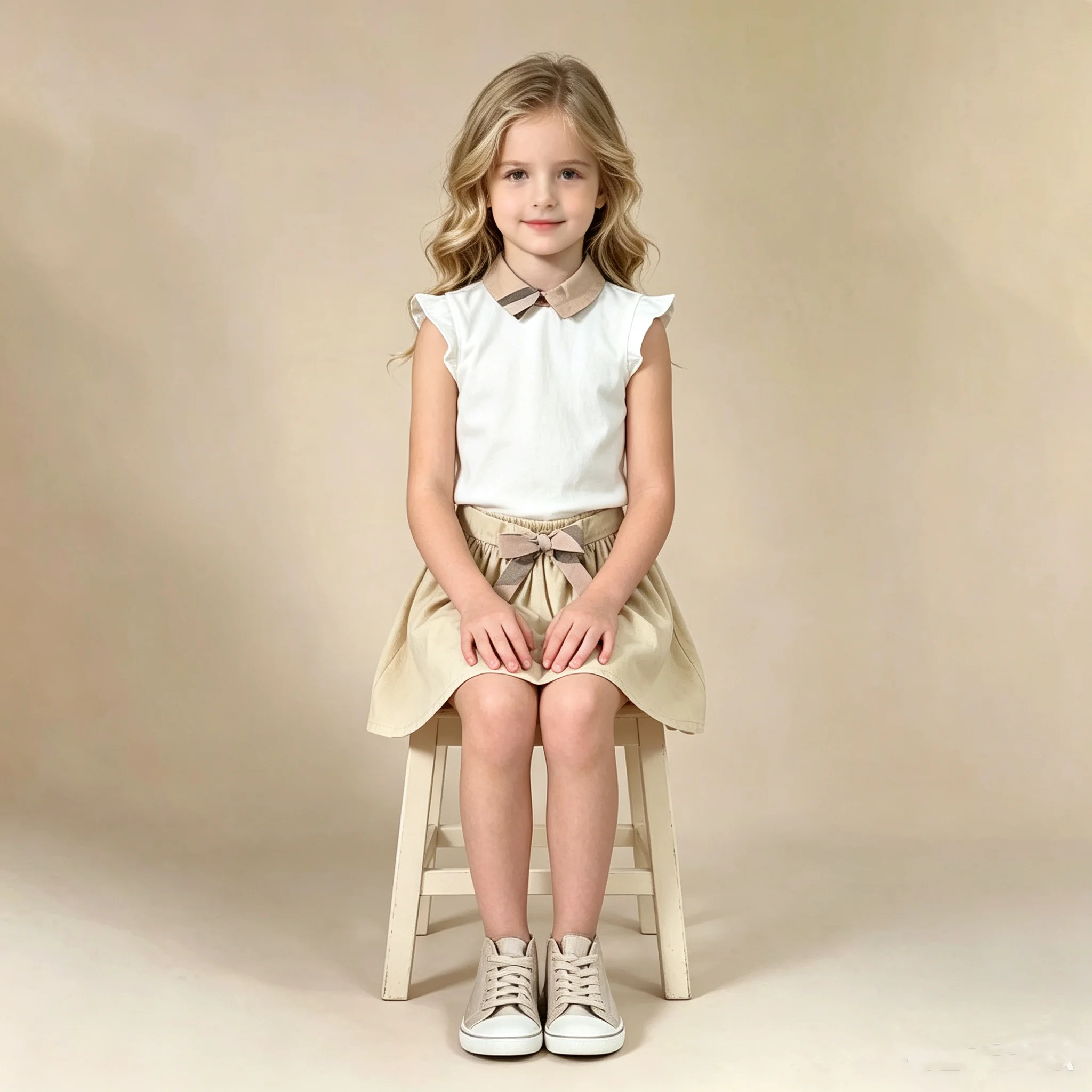 Girls New Summer Clothing Sets  Striped Suit Baby Casual Sleeveless T-shirt+bow Skirt Kids Clothing Sets Baby Clothes Outfits