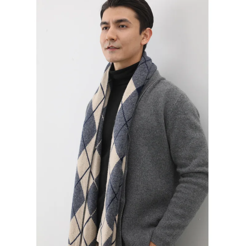 Cardigan Cashmere Sweater Men Autumn and Winter Knitting V-neck plus Size Loose Sweater Coat