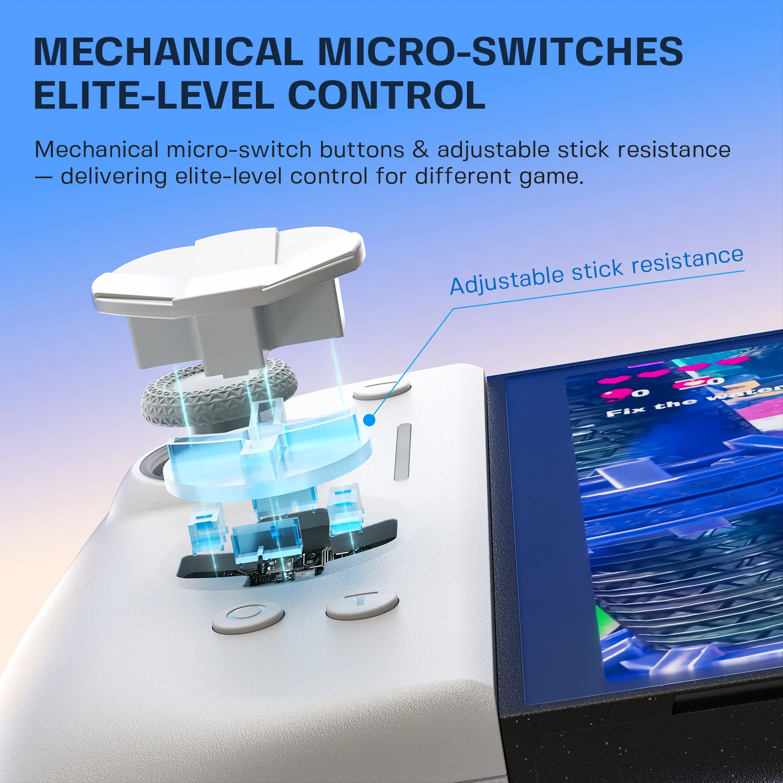 NYXI Hyperion 3 Kabelloser JoyPad für Switch 2 Weiß – Detail 14