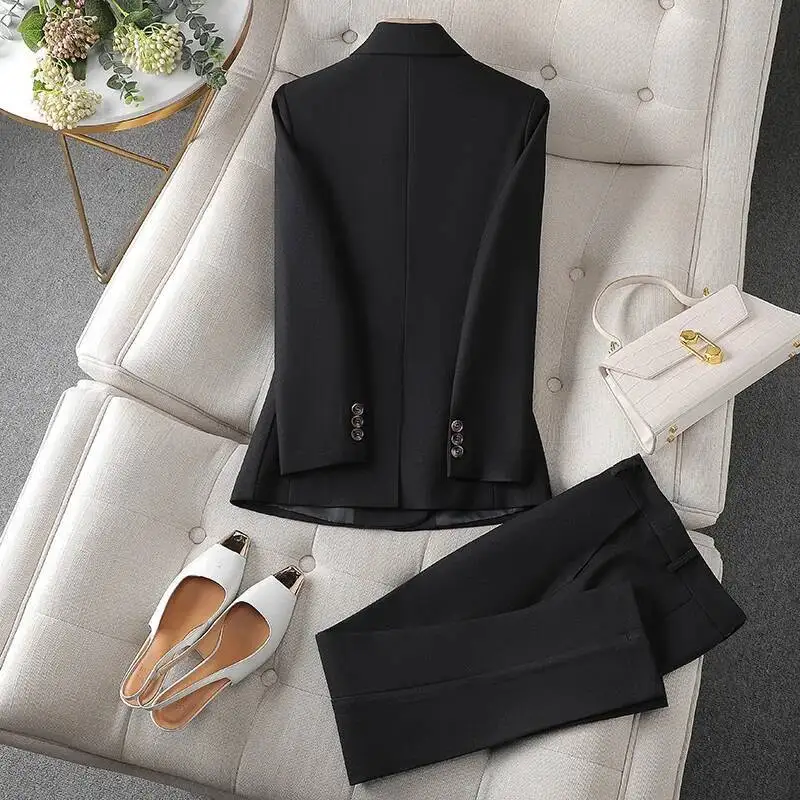 Abiti da lavoro formali da donna con pantaloni e giacche Cappotto Stili OL Abbigliamento da lavoro per ufficio Tailleur pantalone professionale Pantaloni Set Blazer