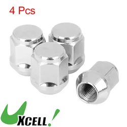 UXCELL 4 Pcs M12x1.25 Wheel Lugnuts Chrome Bulge Acorn Wheel Lug Nuts Cone Seat Tool for Auto Car Accessories