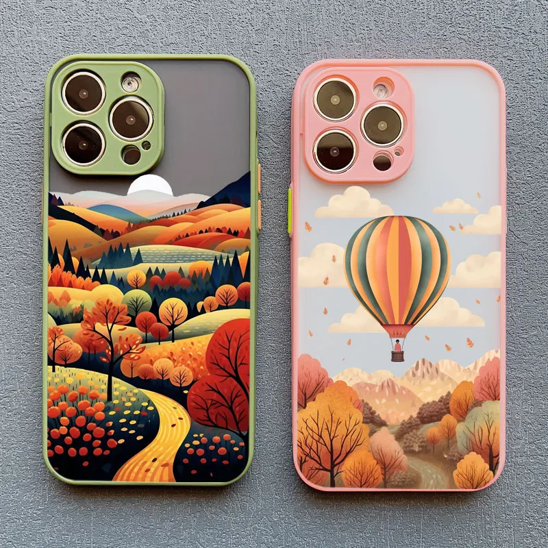 Leaves Autumn Forest House Phone Case for iPhone 14 15 Plus 12 13 Mini 11 Pro Max X XS XR 7 8 SE 2020 Protective Phone Cover