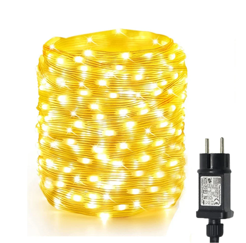 Guirxiété Lumineuse de Sapin de Noël en PVC, 20/50/100m, Imperméable, pour l'Extérieur