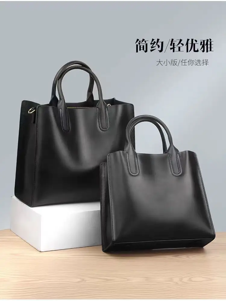 

Ladies' large-sized crossbody bag made of cowhide, large-capacity handbag, high-end and fashionable tote bag