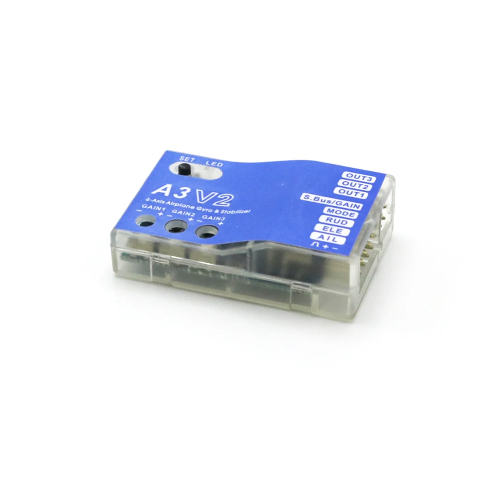High Quality 3 Axis Gyro A3 V2 Aeroplane Flight Controller Stabilizer for RC Airplane Fixed-wing Fixed wing Copter