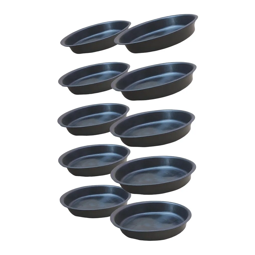 10 Pack Black Plastic Plant Trays for Indoor Drainage Compatible with Standard Pot Sizes Including 11.5cm 13.9cm 15.8cm 17.8cm