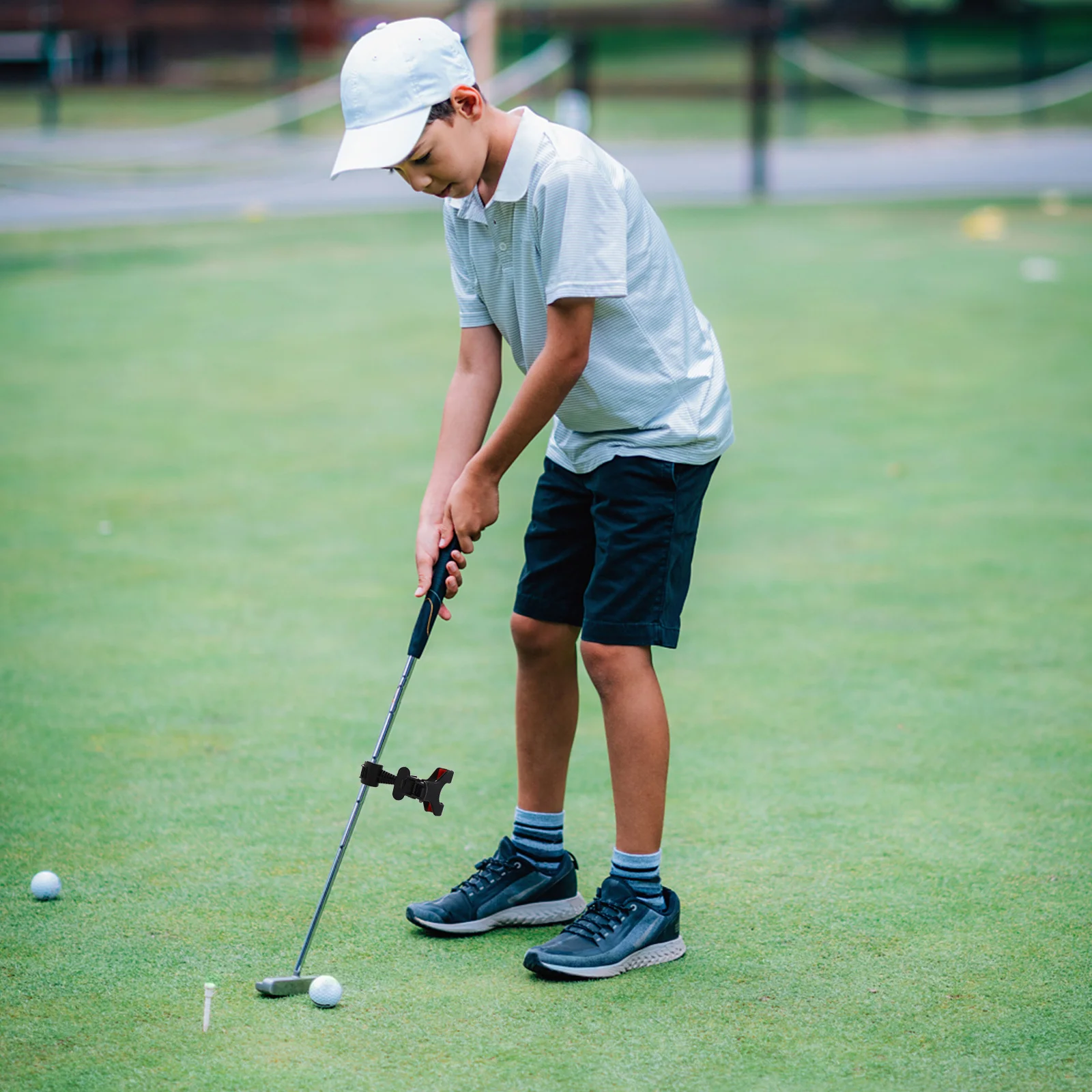 

Golf Phone Holder 360 Degree Rotating Swing Corrector Compatible All Smartphones Black Portable Golf Training Aid