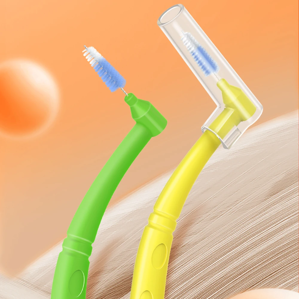 MBO L-shaped Interdental Brush 30Pcs Teeth Gap Cleaner Soft Bristle Dental Brush Oral Care Tooth Cleaning Tool For Adults