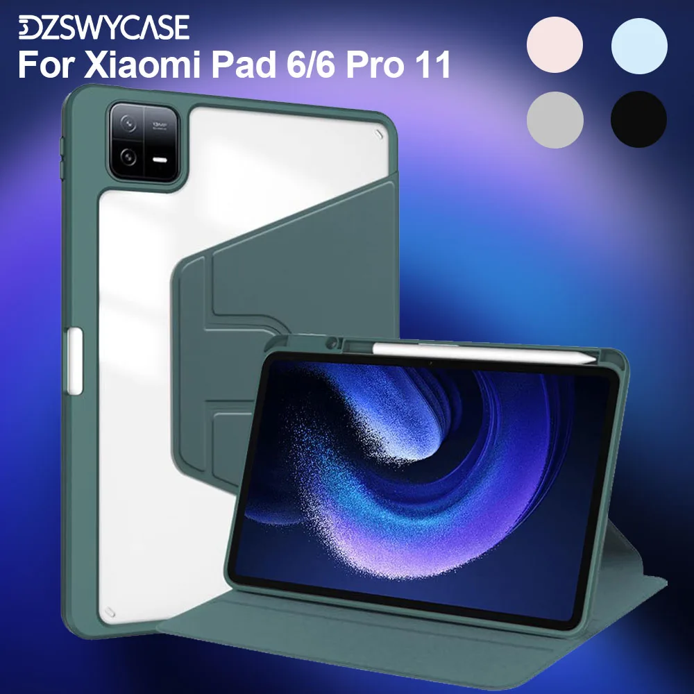 

Rotating Case for Xiaomi Pad 6 / Pad 6 Pro 11 inch 2023,360 Degree Rotation Protective Stand Smart Tablet Cover,Auto Wake/Sleep