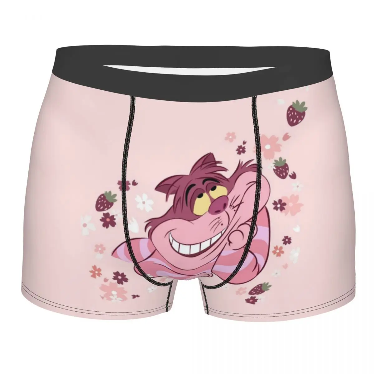 

Шорты-боксеры с героями мультфильмов «Чеширский кот» на заказ для Homme, нижнее белье с 3D принтом «Алиса в стране чудес», мягкие трусы