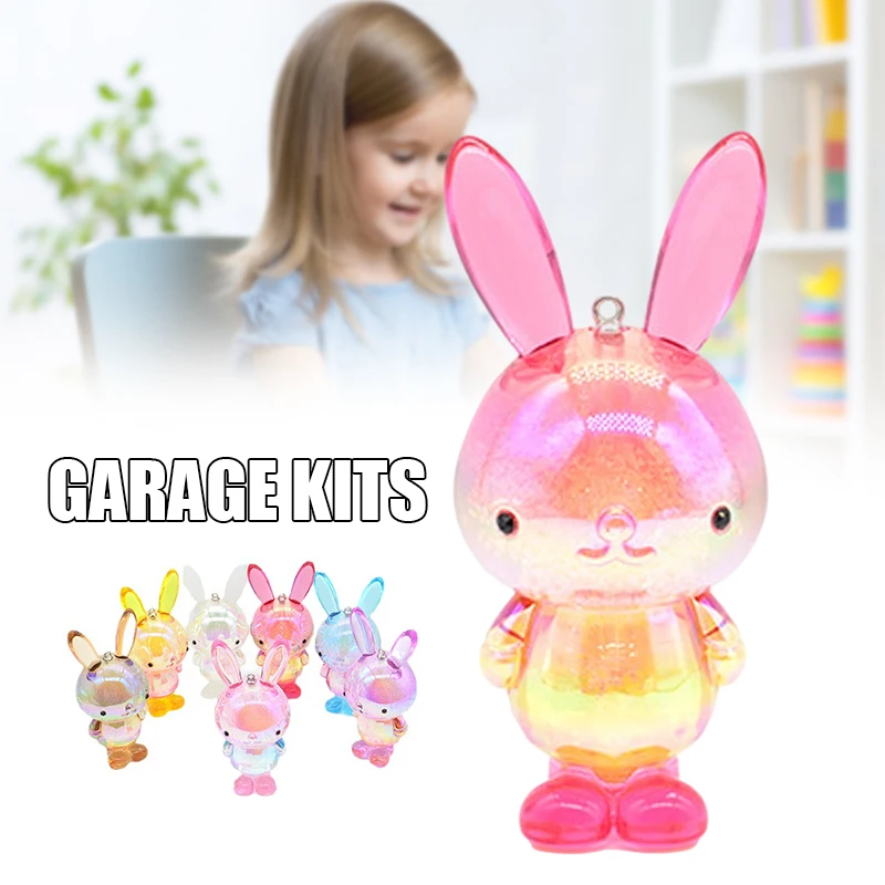 

Acrylic Rabbit Colorful Fashion Bunny CuteToy Cartoon Figures For Schoolbag Accessories Pendant Children Kid Gift