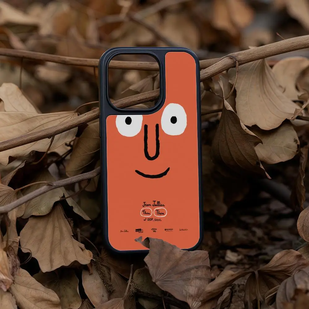 

Чехол для телефона Art Jean Jullien для iPhone 16, 15, 14, 13, 12, 11 Pro Max Plus, черная рамка, акриловый твердый корпус из углеродного волокна