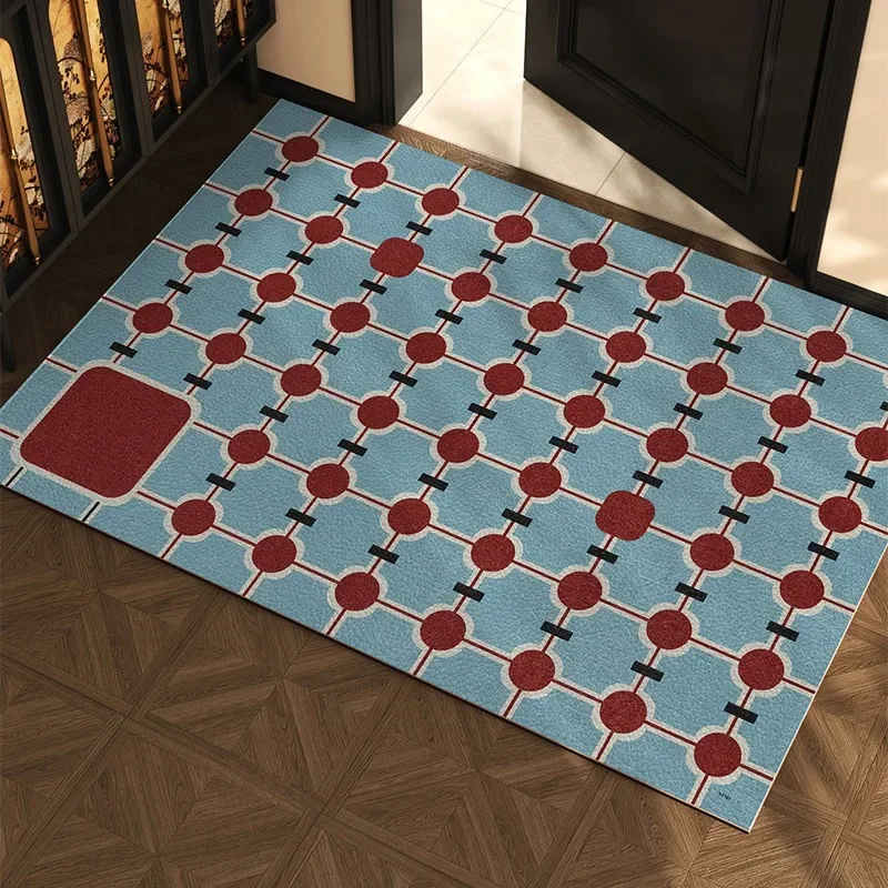 Entrance Door Mat Pvc Leather Carpet Anti-slip Waterproof Dirt-resistant Carpets High-end Entryway Rug Home Decor Floor Mats