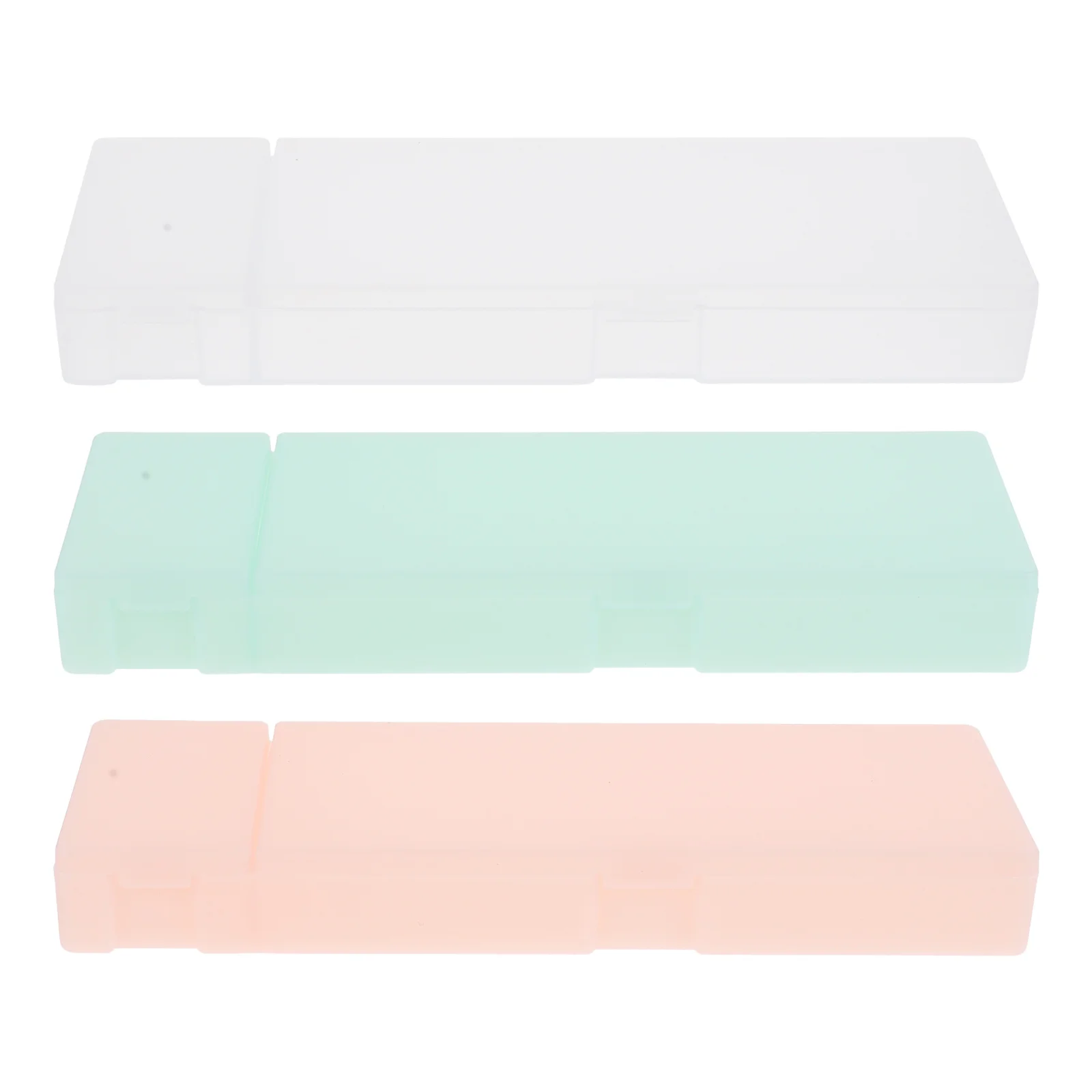 

3pcs Tattoos Pen Box Transparent Storage Container For Pens Pencils Makeup Tools Oblong Plastic Pencil Cases Student Supplies